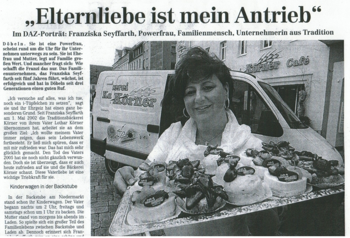 Tradition der Bäckerei Körner - Elternliebe ist mein Antrieb